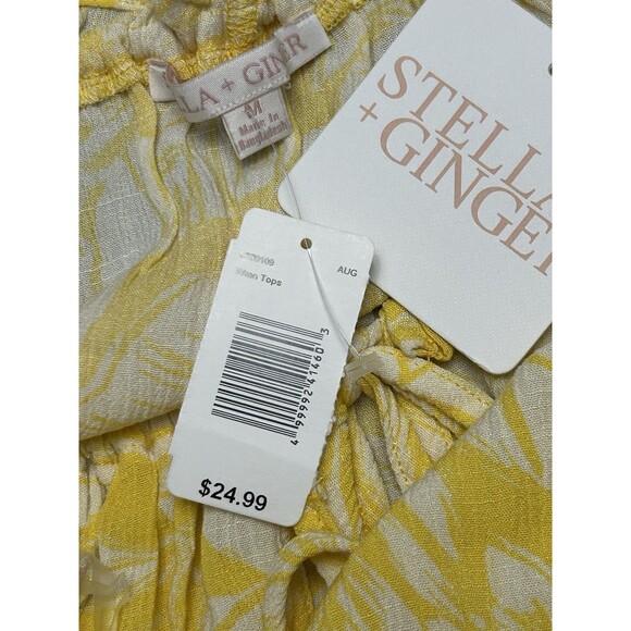 Stella & Ginger Woman's Yellow‎ Off The Shoulder Top Sz M - Picture 5 of 6
